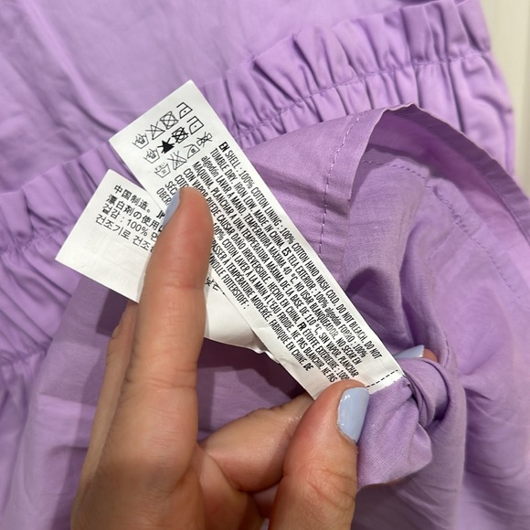 FRENCH CONNECTION RUFFLE DRESS LILAC NWT LARGE - Picture 7 of 7